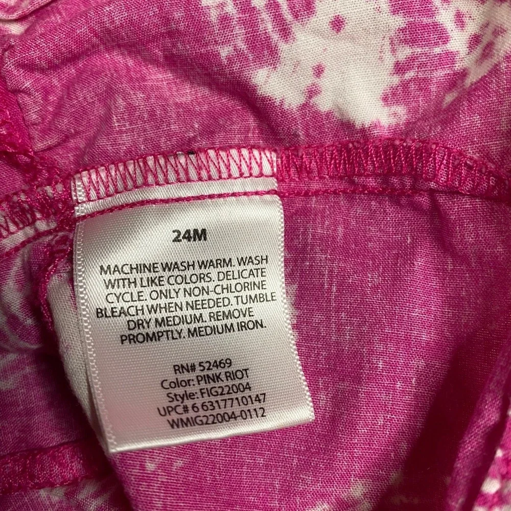 Faded Glory Sundress Girls 24M Pink Tie Dye Smocked Ruffle‎ Kidcore Fairycore